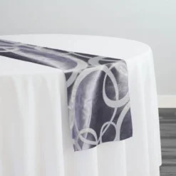 Cirque Jacquard (Reversible) Table Runner in Purple Grey