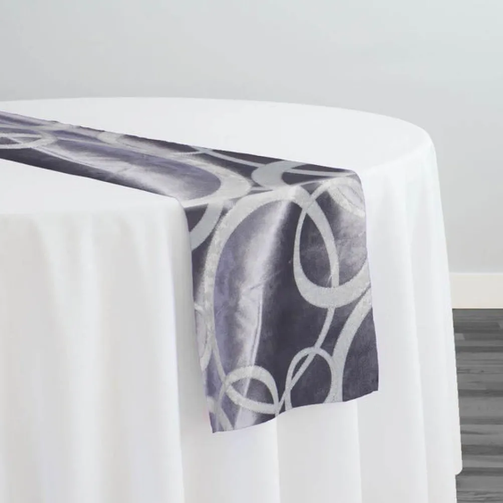 Cirque Jacquard (Reversible) Table Runner in Purple Grey