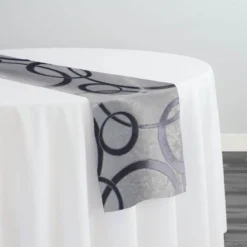 Cirque Jacquard (Reversible) Table Runner in Purple Grey