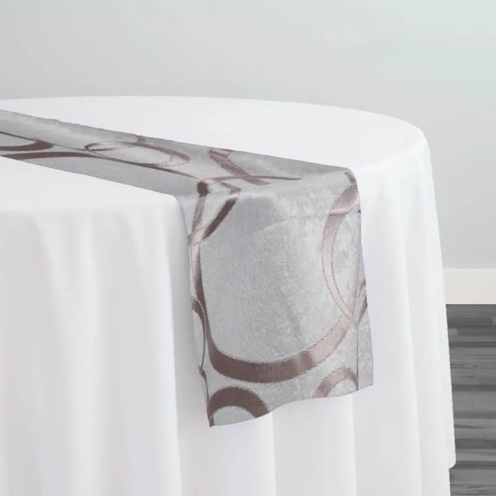 Cirque Jacquard (Reversible) Table Runner in Champagne