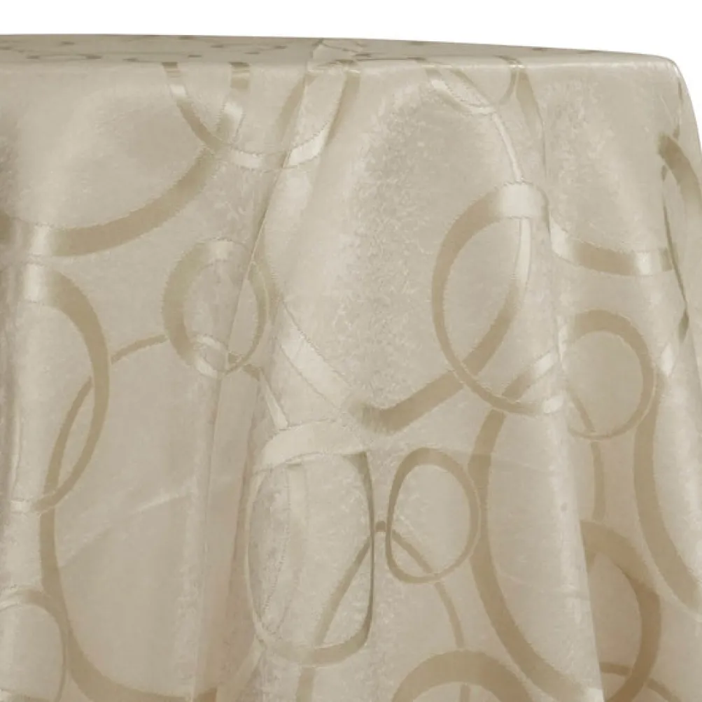 Cirque Jacquard (Reversible) Table Linen in Ivory