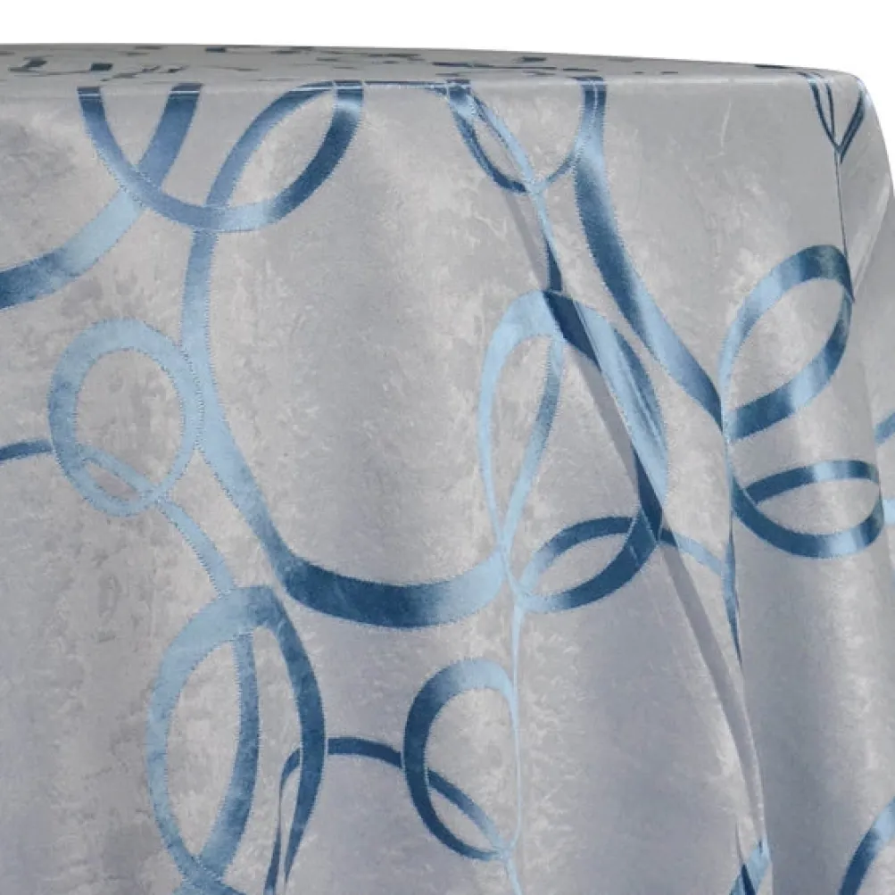 Cirque Jacquard (Reversible) Table Linen in Turquoise