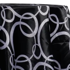 Cirque Jacquard (Reversible) Table Linen in Black