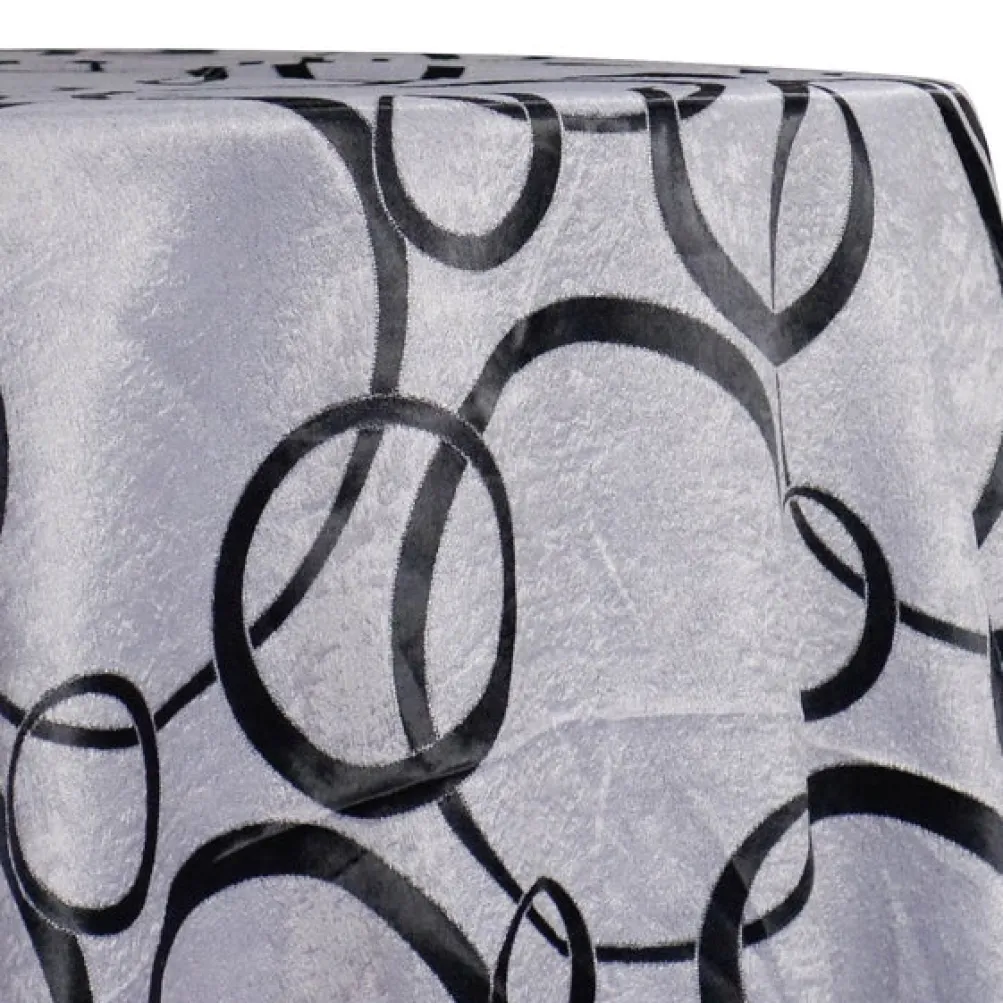 Cirque Jacquard (Reversible) Table Linen in Black