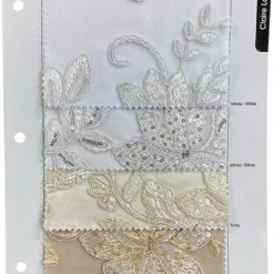 Claire Lace Table Linen in White and White