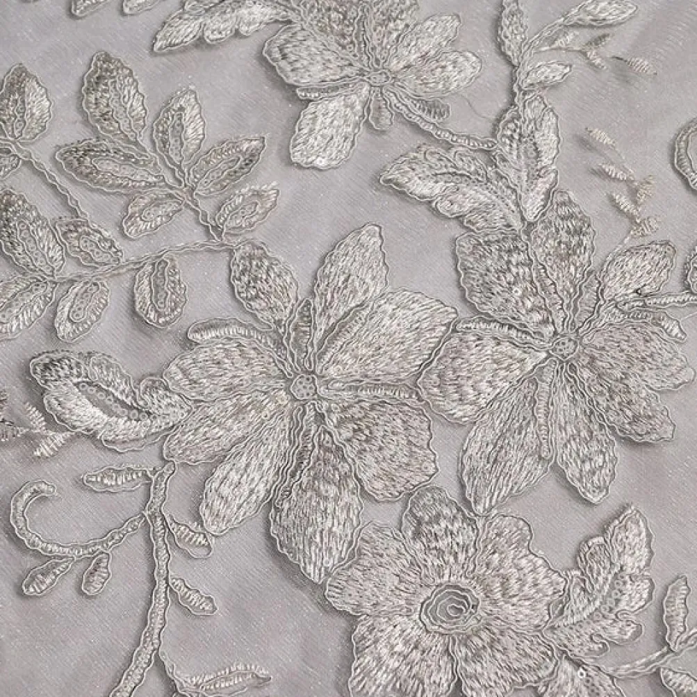 Claire Lace Table Linen in White and White