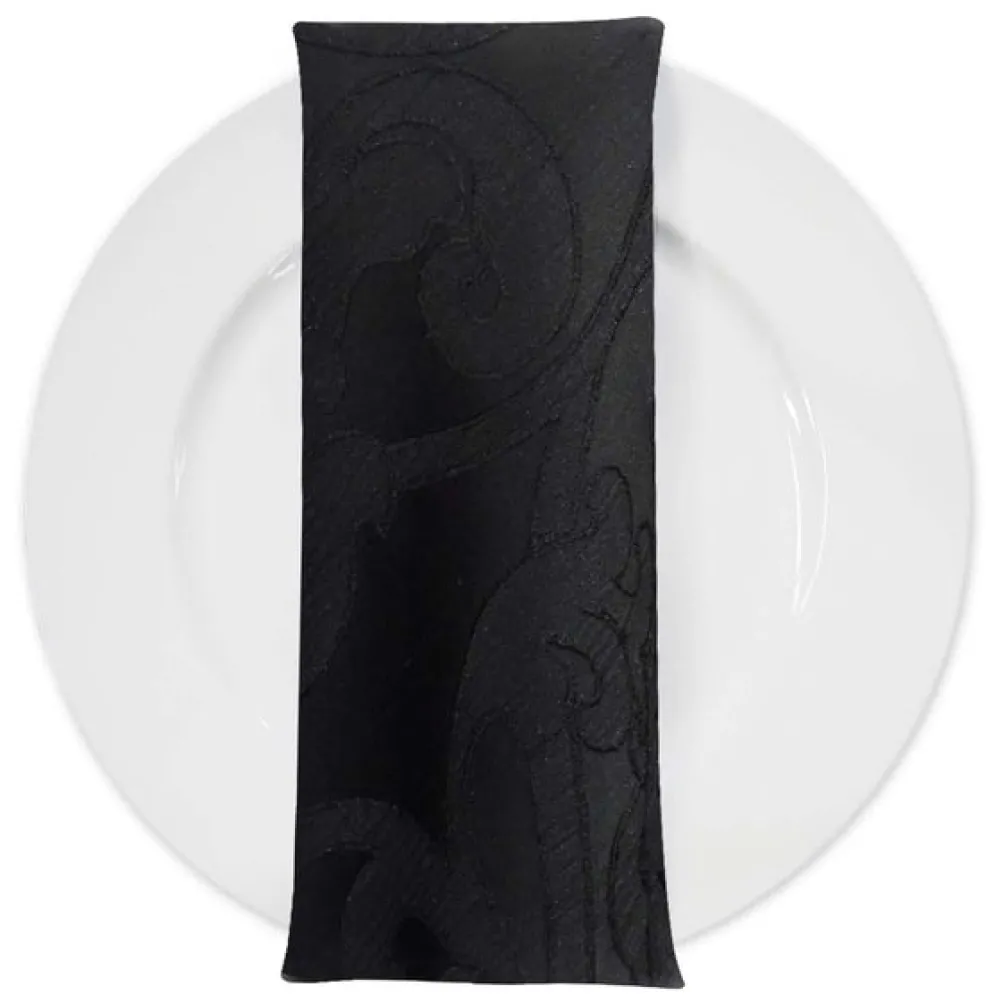 Classic Jacquard Table Napkin in Black