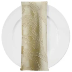 Classic Jacquard Table Napkin in Champagne