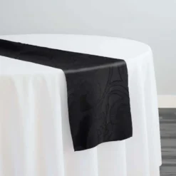 Classic Jacquard Table Runner in Black