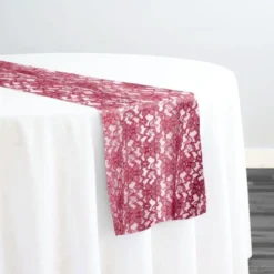 Classic Lace Table Runner in Burgundy 1539