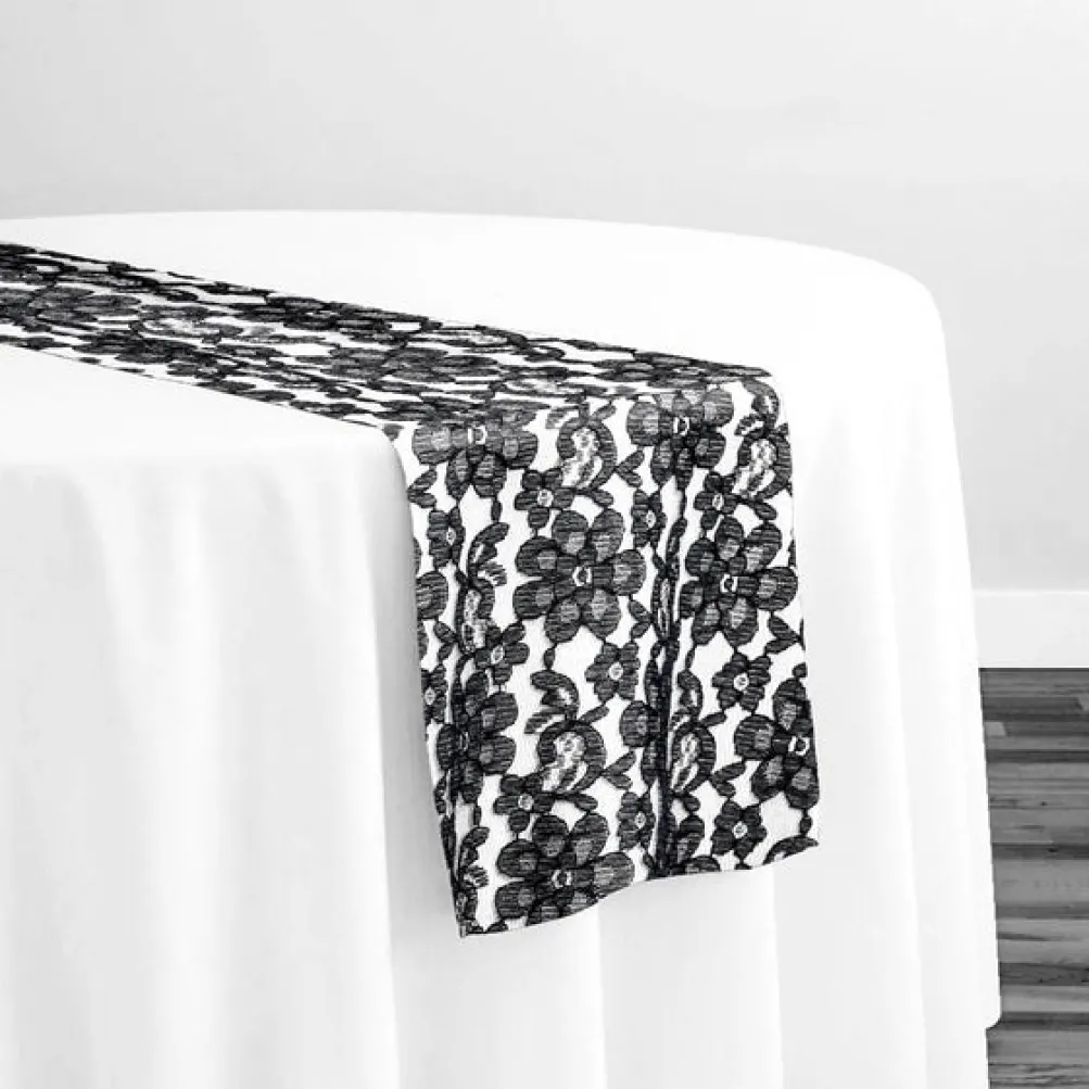 Classic Lace Table Runner in Black