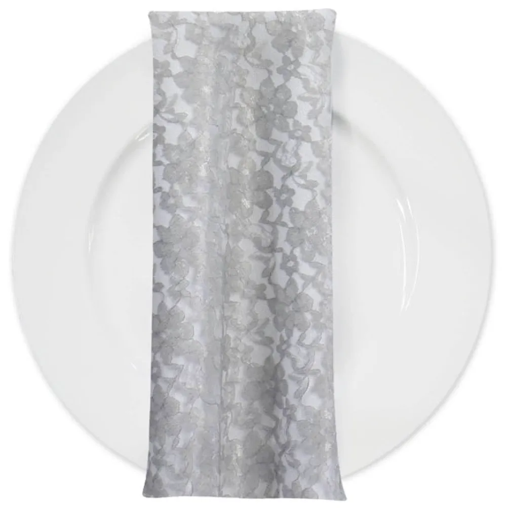 Classic Lace (w/ Poly Lining) Table Napkin in Charcoal 1606