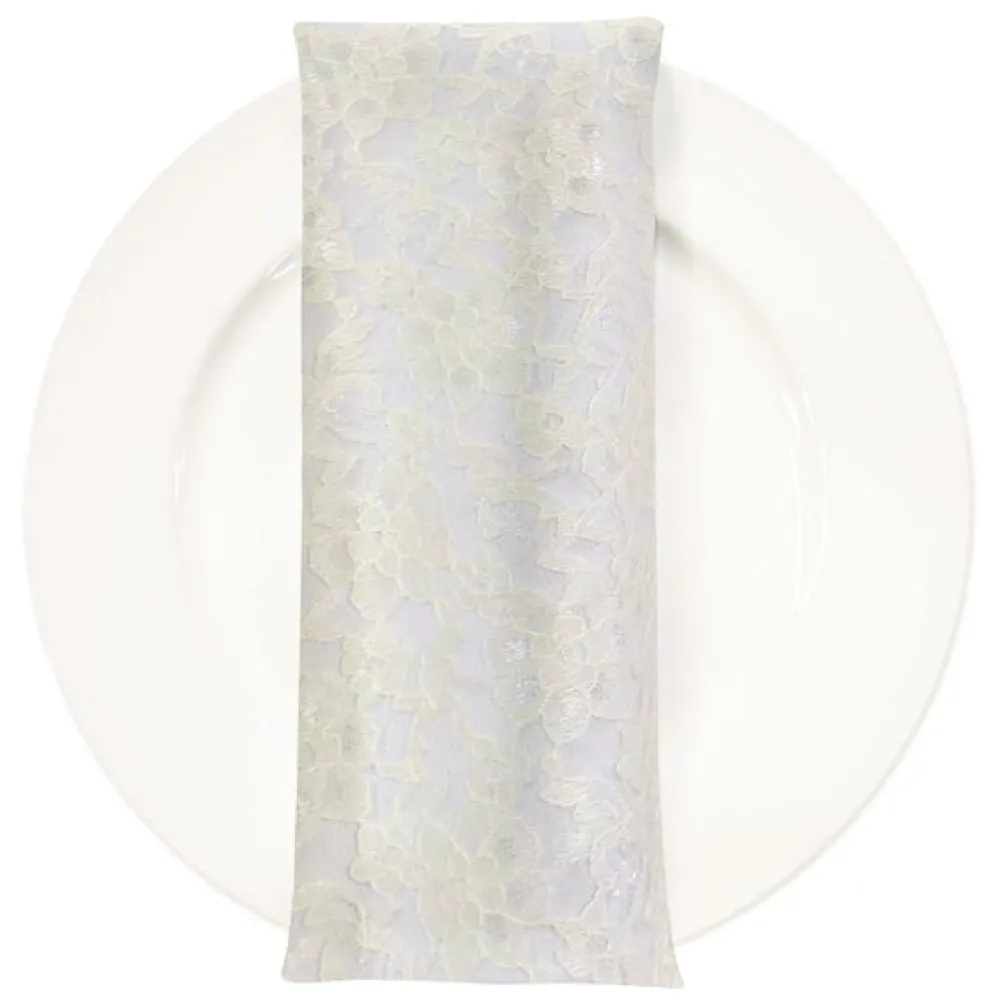Classic Lace (w/ Poly Lining) Table Napkin in Ivory