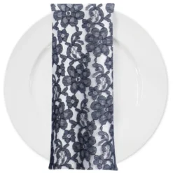 Classic Lace (w/ Poly Lining) Table Napkin in Navy
