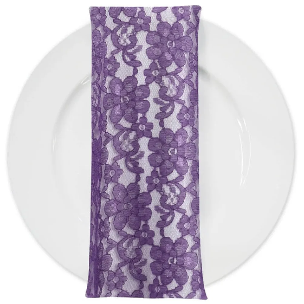 Classic Lace (w/ Poly Lining) Table Napkin in Purple 1258