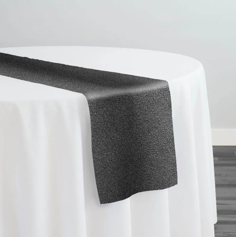 Cloud Chenille Table Runner in Black