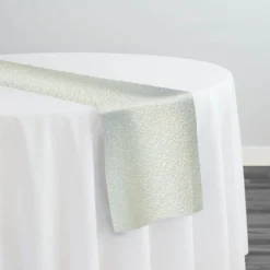 Cloud Chenille Table Runner in Off White