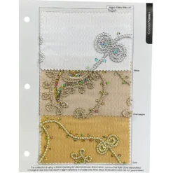 Cocoa Paisley Embroidery Table Linen in Champagne