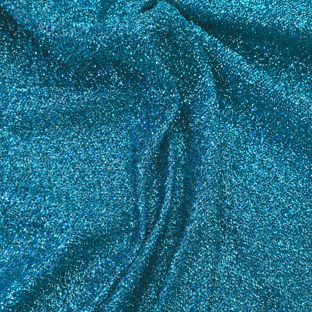 Confetti Metallic Table Linen in Turquoise