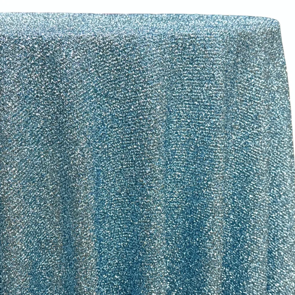 Confetti Metallic Table Linen in Baby Blue