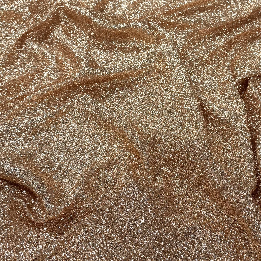 Confetti Metallic Table Linen in Champagne
