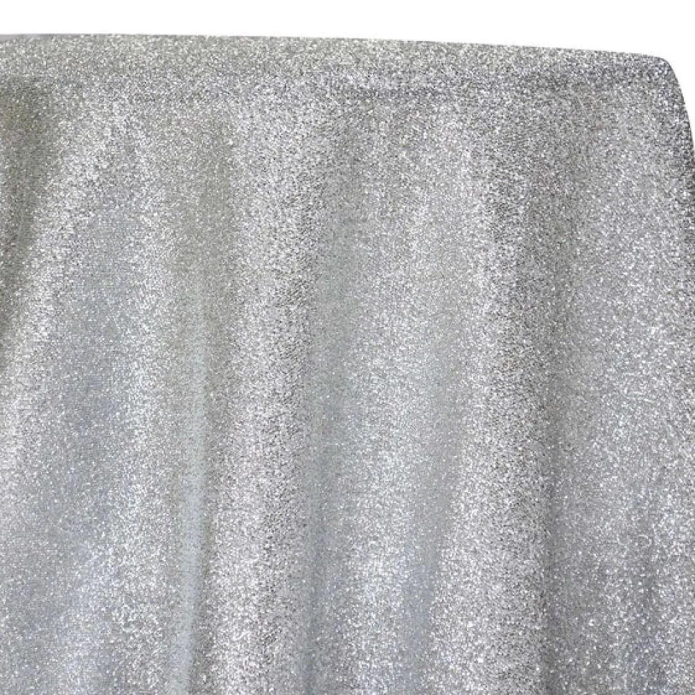 Confetti Metallic Table Linen in Silver