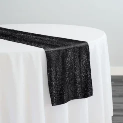 Confetti Metallic Table Runner in Black