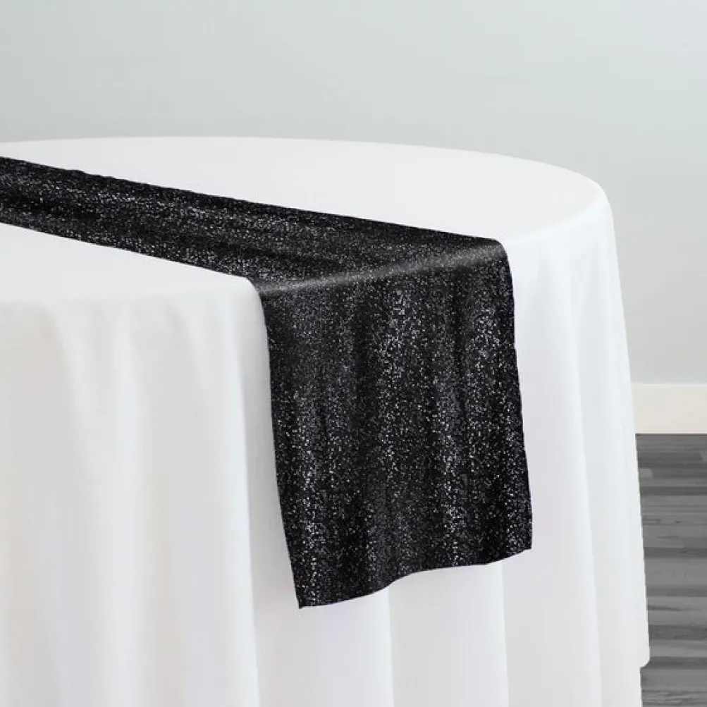 Confetti Metallic Table Runner in Black
