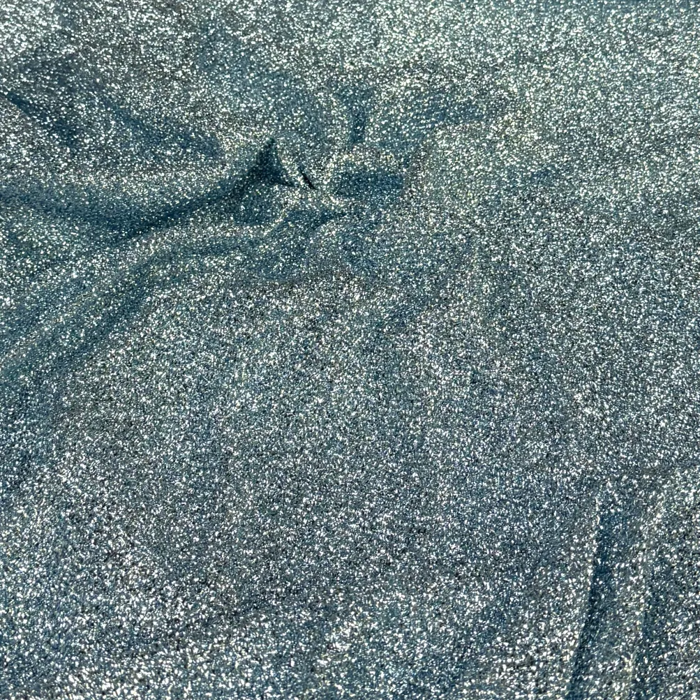 Confetti Metallic Table Runner in Baby Blue