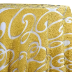 Contempo Scroll Sheer Table Linen in Gold