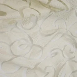 Contempo Scroll Sheer Table Linen in Ivory