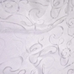 Contempo Scroll Sheer Table Runner in White