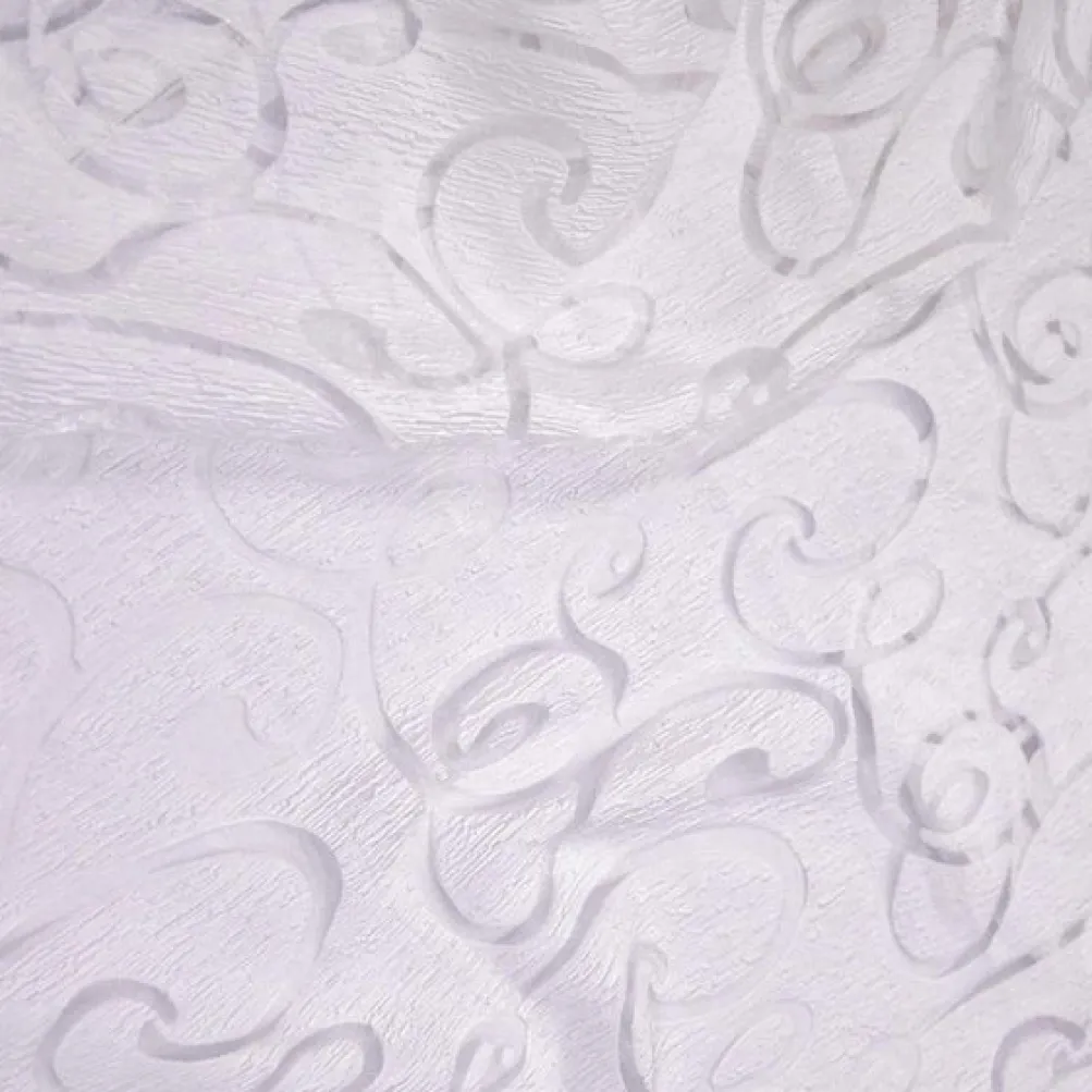 Contempo Scroll Sheer Table Runner in White