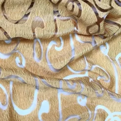 Contempo Scroll Sheer Table Runner in Gold
