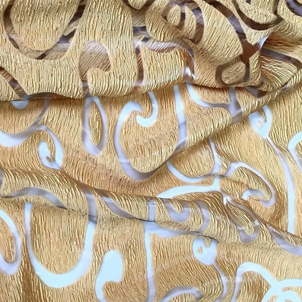 Contempo Scroll Sheer Table Runner in Gold