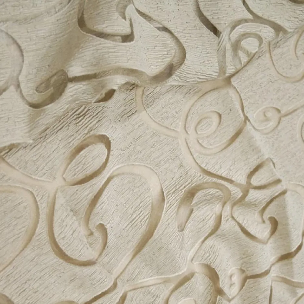 Contempo Scroll Sheer Table Runner in Champagne