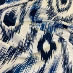 Cosmo Print (Dupioni) Table Linen in Navy