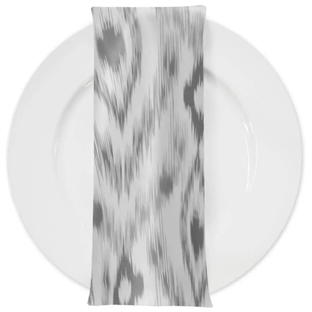 Cosmo Print (Dupioni) Table Napkin in Silver