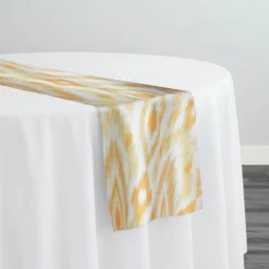 Cosmo Print (Dupioni) Table Runner in Yellow