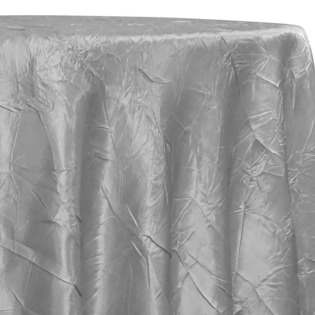 Crush Satin (Bichon) Table Linen in Silver 606