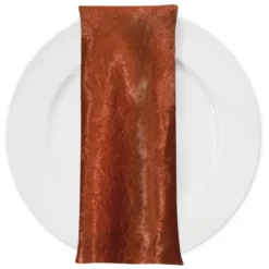 Crush Satin (Bichon) Table Napkin in Rust 035