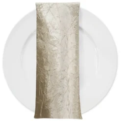 Crush Satin (Bichon) Table Napkin in Bone