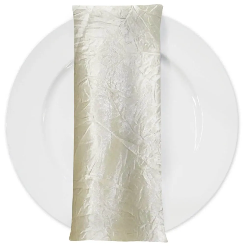 Crush Satin (Bichon) Table Napkin in Ivory 112