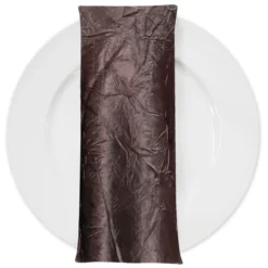 Crush Satin (Bichon) Table Napkin in Brown 266