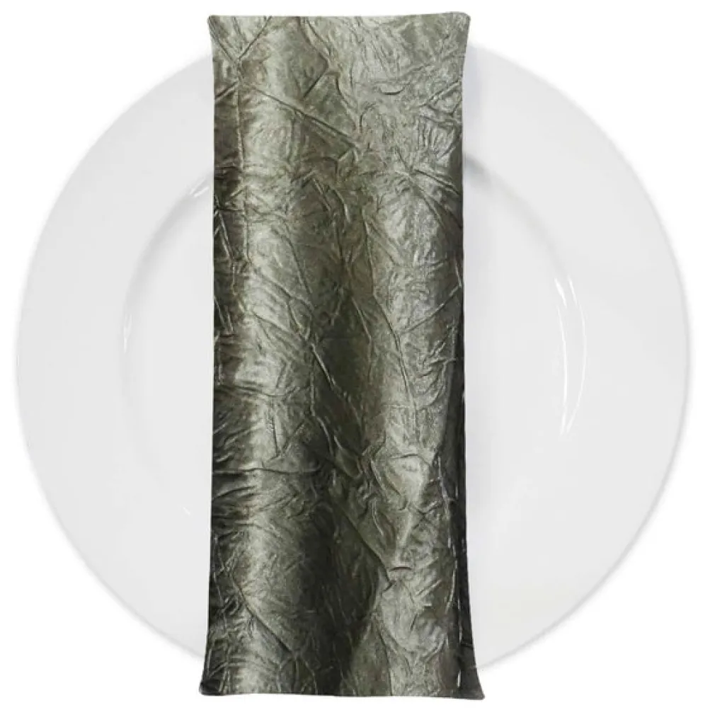 Crush Satin (Bichon) Table Napkin in Grey 665
