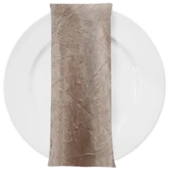 Crush Satin (Bichon) Table Napkin in Khaki 021