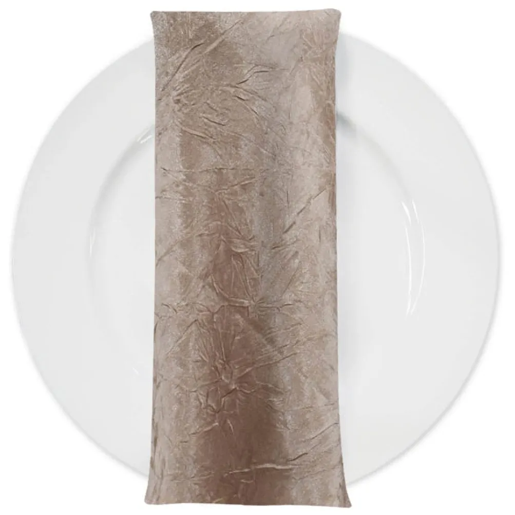 Crush Satin (Bichon) Table Napkin in Khaki 021