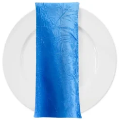 Crush Satin (Bichon) Table Napkin in Turquoise 31