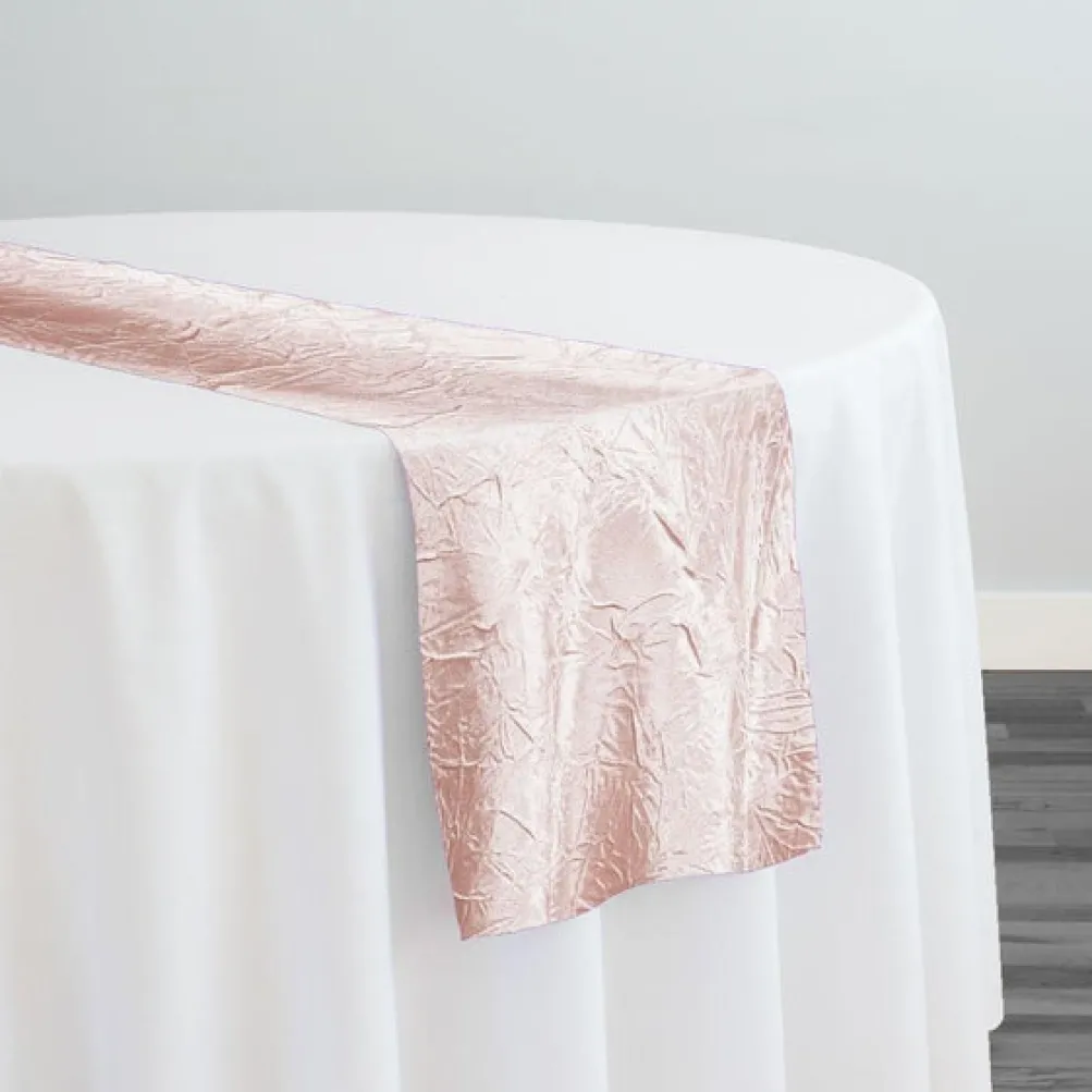 Crush Satin (Bichon) Table Runner in Rose Powder