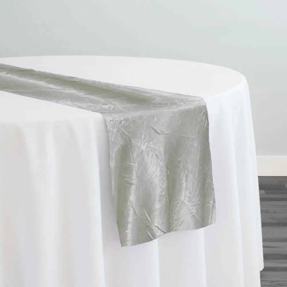 Crush Satin (Bichon) Table Runner in White